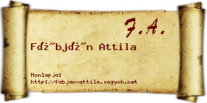 Fábján Attila névjegykártya